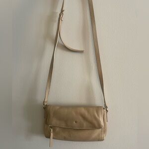 Kate Spade, light tan leather crossbody bag